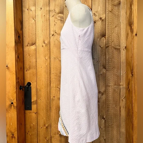 Garnet Hill 10 Pink White Seersucker Sleeveless Knee Length Dress - Picture 4 of 7